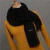 Solid Color Cashmere Scarf For Men Winter Pashmina Warm Neckerchief Navy Black Grey Men's Business Scarves Male Bufandas Shawls 240108