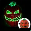 Máscaras de festa Halloween Abóbora Light Up Máscara El Fio Assustador para Festival Traje Cosplay Decoração Drop Delivery Home Garden Festivo S Dhqhh