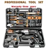 Ensemble d'outils professionnels, boîte à outils pour électricien, Kit d'outils de réparation domestique, clé, tournevis, marteau, boîte à bois 240108
