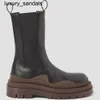 Banden Lange Laarzen BottegVenets Schoenen Rundleer Bruine Martin Laarzen Hoge Top Winter Veelzijdige Hoge Ton Gekleurde Laarzen Super Net Rood Bootsqq