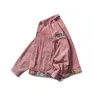 Kvinnors jackor jmprs rosa patchwork kvinnor denim jacka vintage bf streetwear kvinnliga jeans rockar harajuku hip hop outwear fow 2024