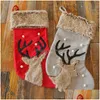 Christmas Decorations Stocking Cartoon Reindeer Fireplace Hanging Stockings For Family Decoration Drop Delivery Home Garden Festive Dhwwv