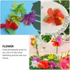 Dekorative Blumen 72 Stück Simulation Hibisci Po Requisiten Hawaii Tisch FlowerDecors (zufällige Farbe)