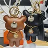 Key Rings High quality stuffed bear animal key chain belt car key chain bag pendant package decoration birthday gift J240108