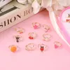 Cartoon Alloy Children Cute Princess Rings Beautiful Mixed Colors Pieces Box Prince Ring Color