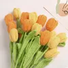 Dekoracyjne kwiaty dzianiny kwiat róży tulipany fałszywe bukiet dekoracja ślubna ręcznie tkany stół domowy ozdobić szydełkowane szydełka
