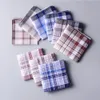 10st/Lot Shseja Classic Vintage Plaid stripe näsduk Hanky ​​Men Pocket Squares 100% Cotton Business Casual Chest Handduk 240108