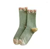 Women Socks Student Winter Long Girl Tulip Versatile 2024 Flower Kawaii Medium Series Spring Cotton And Hose