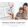 Stobok – crayons pour enfants, mousse souple, aide à l'écriture ergonomique, porte-crayon coloré, pinces, supports rembourrés à droite