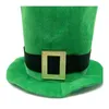 Berretti StPatrick Day Cappello verde con cintura con fibbia Shamrock Paillettes Bowtie Irish Celebration Festival Party Costume cosplay Puntelli