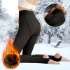 Warme Panty Dames Plus Fluwelen Legging Dikke Warme Rekbare Hoge Taille Gestreepte Dikke Kousen Vrouwelijke Winter Kasjmier