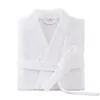 100% coton peignoir pour hommes longue épaisse absorbant Terry peignoir Kimono hommes serviette peignoir solide vêtements de nuit femmes robe de chambre 240108