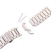 Rostfritt stål Watch Band Armband 18mm 20mm 22mm Silver Solid Metal Watchband Straight End Rem Accessories 240106