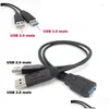 Computer Cables Connectors S Black Usb 3.0 Female To Dual 2 Male With Extra Power Supply Data Y Extension Cord For 2.5Mobile Hard Disk Otnlo