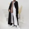 Etniska kläder Dubai Abaya för kvinnor Lyxbroderi Trim Muslim Long Dress Ramadan Open Abayas Party Islam Outwear Kimono Kaftan Hijab