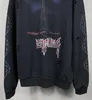 Sweats à capuche de marque à la mode Paris tour de fer Graffiti lavage Cardigan zippé vestes noires