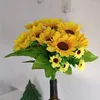 Decorative Flowers Artificial Flower Realistic Sun Floral Arrangements False Sunflowers Bouquets Fake Decoration For Offices Home