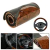 Coperchio ruota dello sterzo 1set Accessorio Accessorio Auto FIT DIY 37-38 cm Parti in pelle in pelle camion in legno