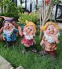 Utomhus Fairy Garden Accessories Courtyard Decor Cartoon Character Harts Sculpture 7 Dwarfs Landscape Terrace Yard Decoration 240108