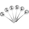 Spoons 6 Pcs Stainless Steel Serving Utensils Large Round Spoon Drinking Tea Tablespoon Kit Scoops Kitchen Soup