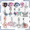 925 Zilver 2022 Glow Firefly Bloem Hanger Kralen Geschikt voor Originele PAN Vlinder Bedelarmband Vrouwen Gratis Verzending