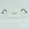 Occhiali ibridi naturali con corna di bufalo 3524012 designer di lusso occhiali con diamanti medi montatura misura 56 -18-140mm