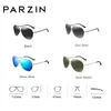 Sunglasses Parzin Classic Aviation Men Sunglasses Brand Design Alloy Frame Pilot Polarized Sun Glasses for Driving Male Black Uv400