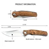 Knife Camping Outdoor EDC Pocket Flipper D2 Blade Combat Knives Folding Knife Survival Hunting Tactical Knife Wood Handle Jackknife