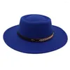 Bérets français Bowler femmes Fedora chapeau fascinateur laine hommes Jazz feutre élégant large bord dames Banquet automne hiver robe