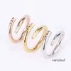 Designer Love Ring Women Nail Luxury Jewelry Midi Titanium Steel Eloy Gold-Plated Never Fade Not Allergic