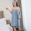 Towel 4 Piece Set Bath Robe Sleeveless For Women Dressing Gown Warm Bathrobe Solid Ladies Robes Absorbs Dries Quickly