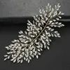 Hair Clips Wedding Headband Handmade Rhinestone & Leaf Bride Headpiece Vines Clip Accessories For Women Girls NA