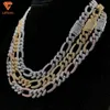 Sliver sterling personnalisé avec certificat GRA VVS Moisanite FineJewelry Collier Cuban Link Chain pour hommes