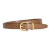 Belts Plush Leather Belt Female Adornment Summer Contracted Black Pin Buckle Waist