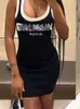 Elbise Kadın Tasarımcı Elbise Elbise Kadın Tasarımcı Giyim Yaz Temel Athleisure İnce Seksi Elbise Plus Boy Boy Giyim Tasarımcısı Bodycon Elbise