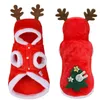 Dog Apparel Pet Clothing Autumn/Winter Flannel Warm Holiday Cat Elk Christmas Year Clothes