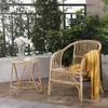 Mobilier de camping, chaises d'extérieur en rotin véritable, chaise de plage de loisirs, fauteuil tissé avec dossier pour salon de thé, balcon