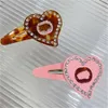 Designer meninas presilhas mulheres clipes clássico amor carta hairpin hairclips moda headbands crianças menina acessórios de cabelo