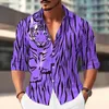 Camisas casuais masculinas camisa outono roupas 3d tigre impresso social manga longa para homem vintage streetwear elegante moda blusa