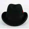 Berets Men Fedora Trilby Jazz Wool Humboldt Top Hat Homburg Hip-hop English Short-brimmed Shaped Felt Godfather