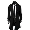 Herren Trenchcoats Herbst und Winter Lange Windjacke Hochwertige Slim Fit Einfarbige Jacke Zweireihiger winddichter Mantel