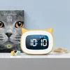 Réveil numérique rechargeable veilleuse tactile Snooze sur affichage horloge de Table de bureau 1224H double alarme musique horloge LED 240106