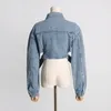 Damenjacken Design Hohl Patchwork Sexy Denim Mantel Frauen 2024 Frühling Mode Unregelmäßige Langarm Einreiher Jacke Streetwear