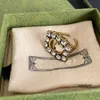 Designer Love Ring Never Fade Lettera di marca Ottone placcato oro Rame Anelli a fascia aperti Moda Lusso Strass Cristallo per gioielli da sposa da donna Regali regolabili