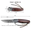 Knife Damascus Steel Folding Blade Pocket Knives EDC Tactical Knife Hunting Flipper High Quality Multi Knife Survival Camping Tools