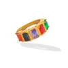 Tone cracking ring Colorful zircon sweet cool stainless steel ring female personality vintage ring luxury jewelry