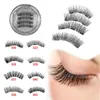 Brosses 4 pièces cils de vison 3D faux cils naturels Volume dramatique faux cils maquillage Extension de cils cils en soie