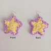 Boucles d'oreilles pendantes en forme d'étoile pour femmes, fil tricoté à la main, Crochet, bijoux de fête pour filles, cadeau de vacances