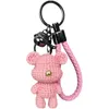 Nyckelringar Harts Söt dockan Wool Bear Key Chain Car Bag Pendant Hangcreative Cartoon Shoulder Bag J240108