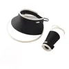 Berets Moda Chapéu Empacotável com Corda de Vento Proteção UV Cycilng para Mulheres Cap Aba Larga Dobrável Sol Vazio Top
